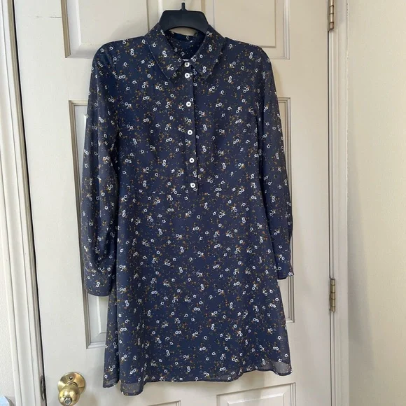 princess polly baby blue dress ASOS DESIGN chiffon smock mini shirt dress in baby blue